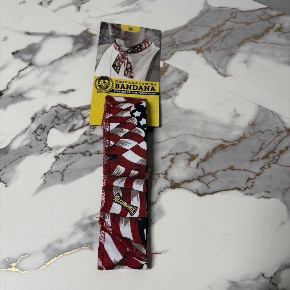 OccuNomix MiraCool Cooling Bandana Wavy American Flag 940-WAV NWT USA